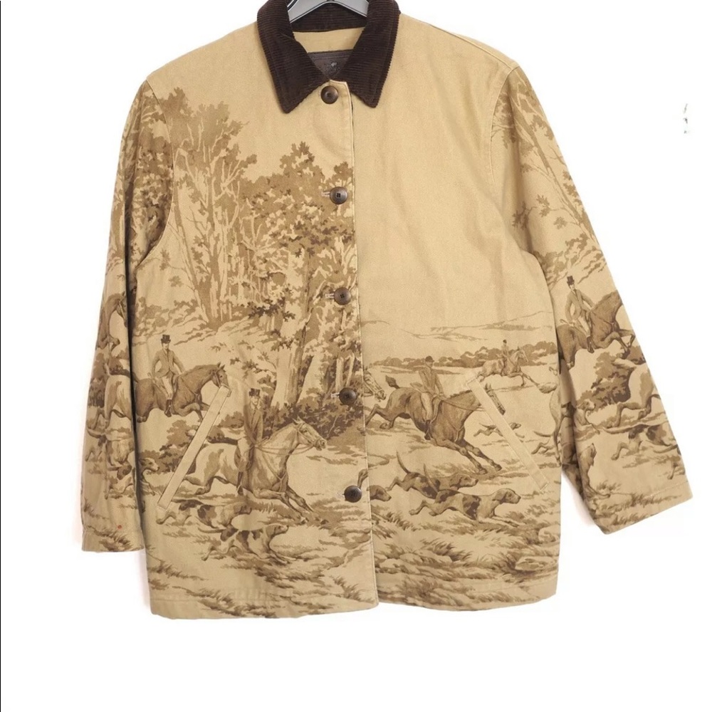Vtg Rare Ralph Lauren Equestrian Print Horse